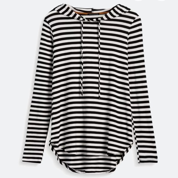 Staccato Tops - Striped Black and White Women's Top